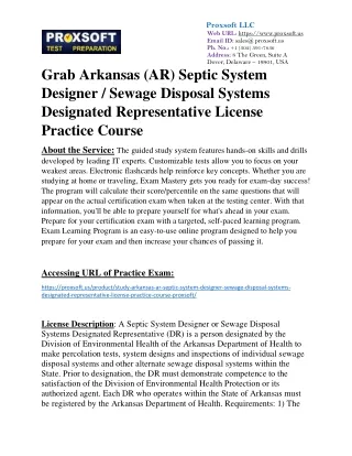 Grab Arkansas (AR) Septic System Designer / Sewage Disposal Systems Designated R