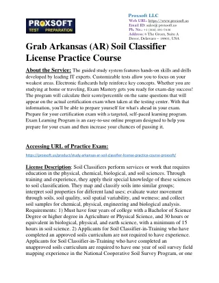 Grab Arkansas (AR) Soil Classifier License Practice Course