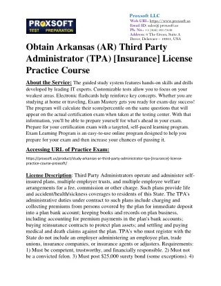 Obtain Arkansas (AR) Third Party Administrator (TPA) [Insurance] License Practic