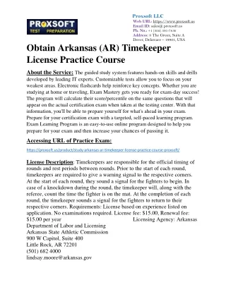 Obtain Arkansas (AR) Timekeeper License Practice Course