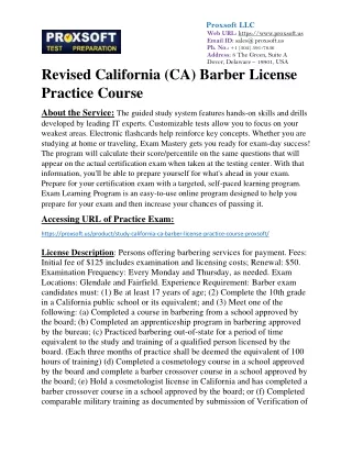 Revised California (CA) Barber License Practice Course