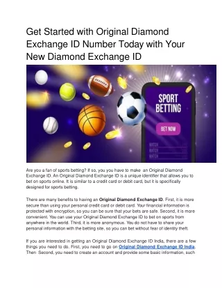 Get Started with Original Diamond Exchange ID Number Today with Your New Diamond Exchange ID