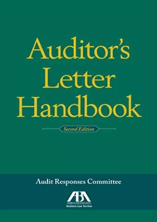 DOWNLOAD [PDF] Auditor's Letter Handbook, Second Edition ebooks