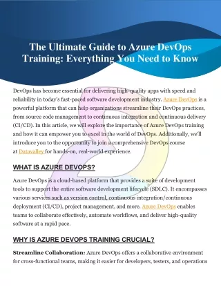 The Ultimate Guide to Azure DevOps Training: Everything You Need to Know