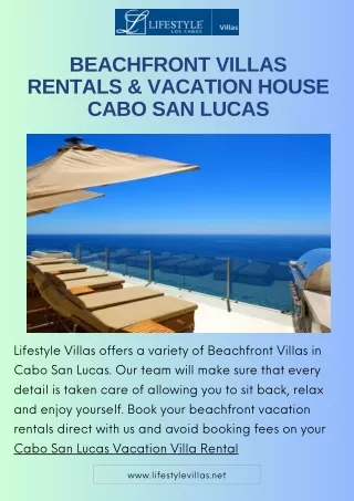 Beachfront Villas Rentals & Vacation House Cabo San Lucas