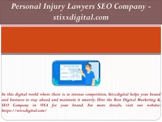 Personal Injury Lawyers SEO Company - stixxdigital.com