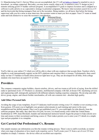 How to Get Hired in the sri lanka cv format Industry