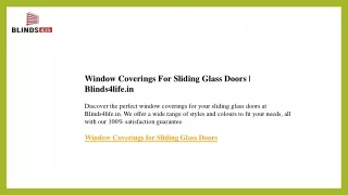 Window Coverings For Sliding Glass Doors  Blinds4life.in