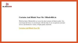 Curtains And Blinds Near Me  Blinds4life.in