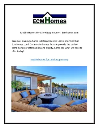 Mobile Homes For Sale Kitsap County Ecmhomes