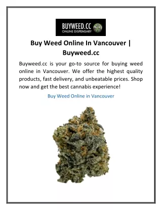 Buy Weed Online In Vancouver | Buyweed.cc