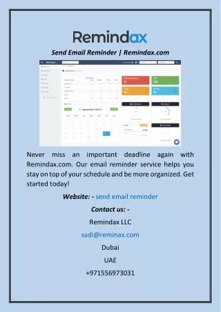 Send Email Reminder  Remindax.com