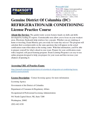 Genuine District Of Columbia (DC) REFRIGERATION/AIR CONDITIONING License