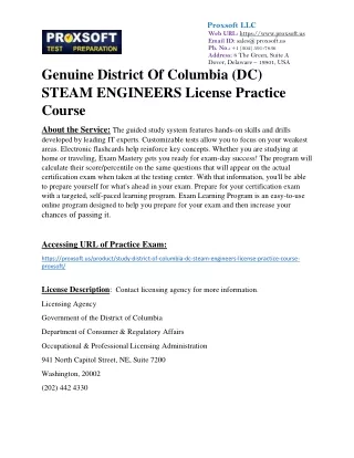 Genuine District Of Columbia (DC) STEAM ENGINEERS License Practice Course