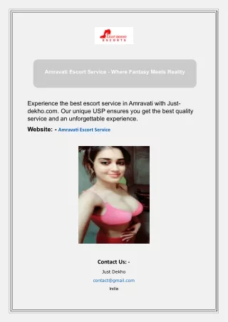 Amravati Escort Service - Where Fantasy Meets Reality