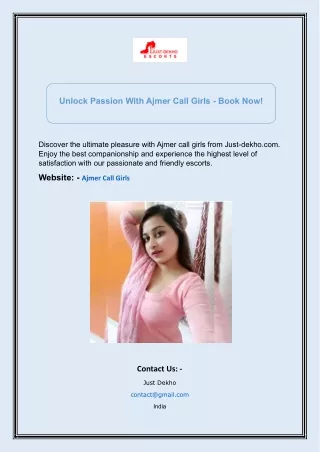 Unlock Passion With Ajmer Call Girls - Book Now!