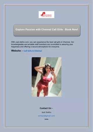 Explore Passion With Chennai Call Girls - Book Now!