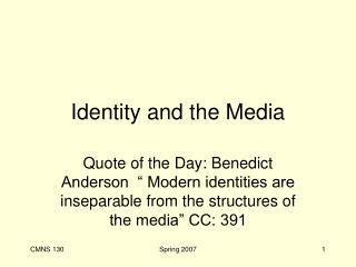 Identity and the Media