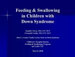 Feeding Swallowing in Children with Down Syndrome