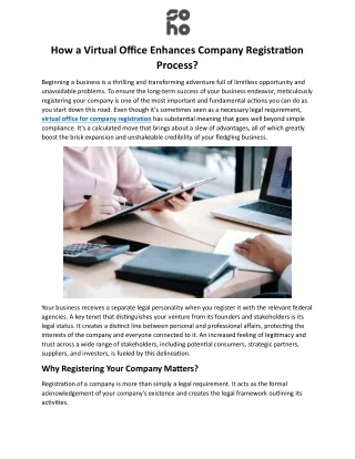 How a Virtual Office Enhances Company Registration Process?