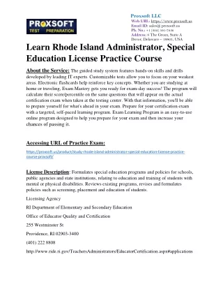 Learn Rhode Island Administrator, Special Education License Practice Course