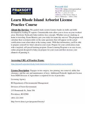 Learn Rhode Island Arborist License Practice Course