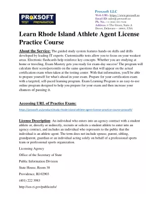 Learn Rhode Island Athlete Agent License Practice Course