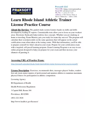 Learn Rhode Island Athletic Trainer License Practice Course