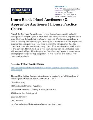 Learn Rhode Island Auctioneer (& Apprentice Auctioneer) License Practice Course