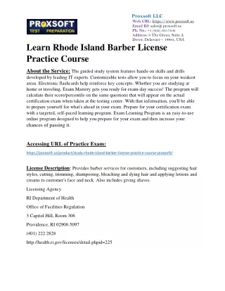 Learn Rhode Island Barber License Practice Course