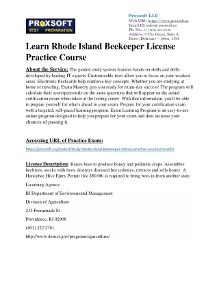 Learn Rhode Island Beekeeper License Practice Course