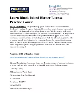 Learn Rhode Island Blaster License Practice Course