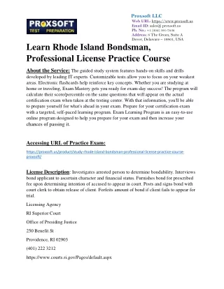 Learn Rhode Island Bondsman, Professional License Practice Course