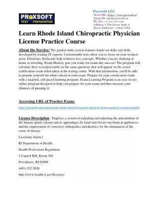 Learn Rhode Island Chiropractic Physician License Practice Course