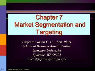Chapter 7 Market Segmentation and Targeting