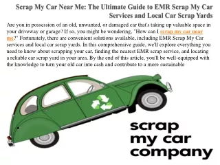 Scrap My Car Near Me The Ultimate Guide to EMR Scrap My Car Services and Local Car Scrap Yards