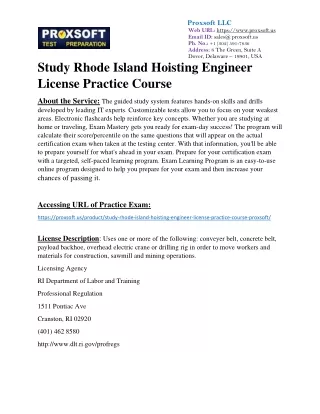 Study Rhode Island Hoisting Engineer License Practice Course