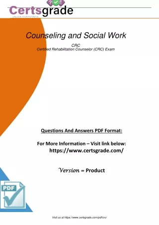 Success With CRC Counseling and Social Work Exams: 2023 Practice Test PDF Dumps