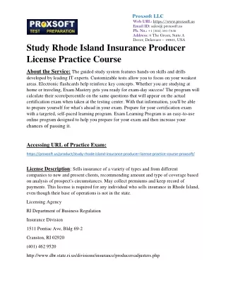 Study Rhode Island Insurance Producer License Practice Course