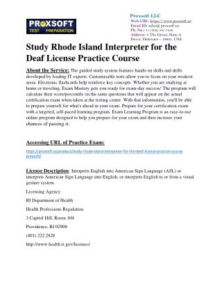 Study Rhode Island Interpreter for the Deaf License Practice Course