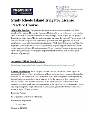 Study Rhode Island Irrigator License Practice Course