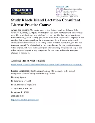 Study Rhode Island Lactation Consultant License Practice Course