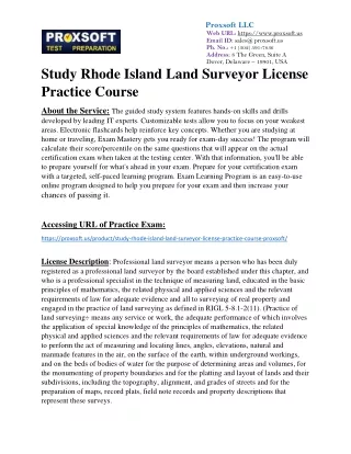 Study Rhode Island Land Surveyor License Practice Course