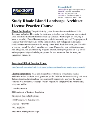 Study Rhode Island Landscape Architect License Practice Course
