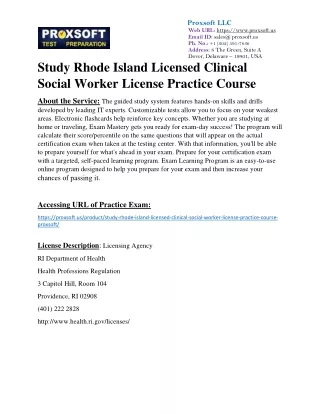 Study Rhode Island Licensed Clinical Social Worker License Practice Course