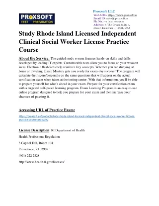 Study Rhode Island Licensed Independent Clinical Social Worker License Practice