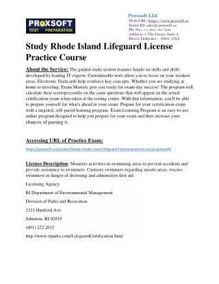 Study Rhode Island Lifeguard License Practice Course