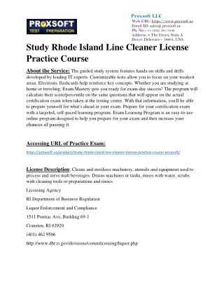 Study Rhode Island Line Cleaner License Practice Course