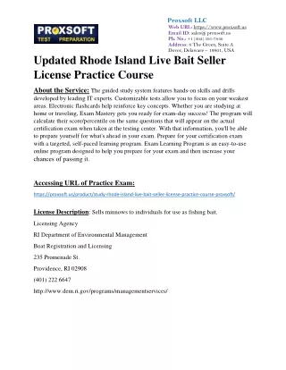 Updated Rhode Island Live Bait Seller License Practice Course