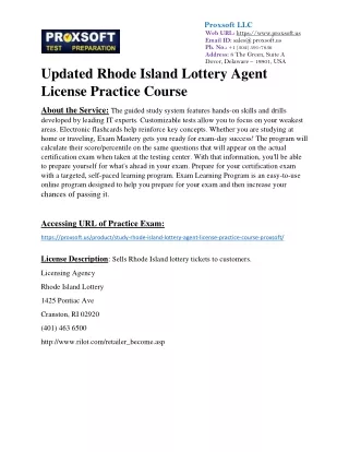 Updated Rhode Island Lottery Agent License Practice Course